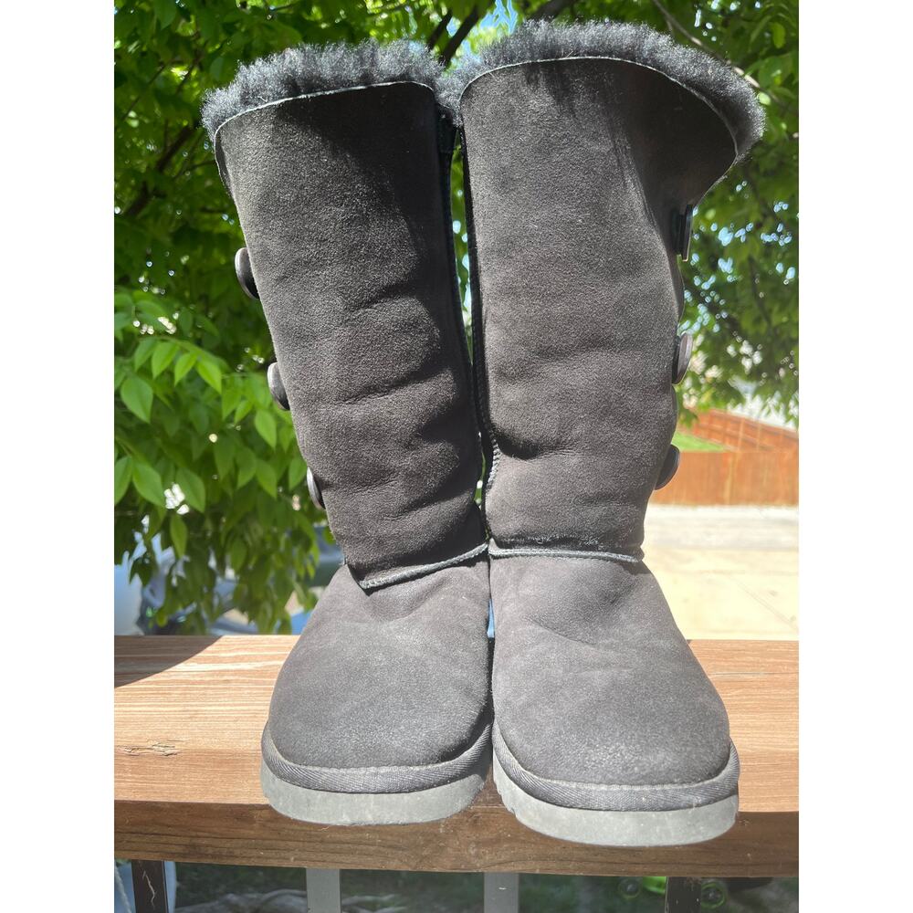 UGG Bailey Suede Button Triplet II Water-Repellent Tall Boots 9